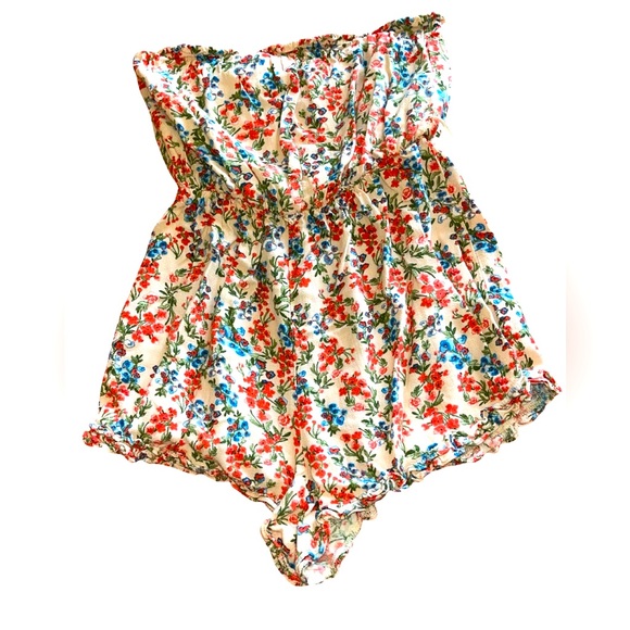 Crystal Doll Floral Tube Top Romper Size S - Picture 2 of 5